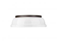  3602-14 RBZ-WH - Duncan 14" Flush Mount in Rubbed Bronze with White